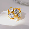 Wholesale Light Luxury Geometric Multizirconia 18K Goldplated Stainless Steel Rings For Women