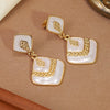 Wholesale Light Luxury Geometric Oil Dripping Stainless Steel Earrings For Women