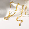 Wholesale Light Luxury Geometric Oval Zircon Pendant Clavicle Chain 18K Gold Plated Stainless Steel Necklace For Women