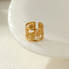 Wholesale Light Luxury Geometric Pearl Flower Stainless Steel Electroplated Women's Ring Accessories