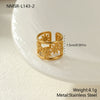 Wholesale Light Luxury Geometric Pearl Flower Stainless Steel Electroplated Women's Ring Accessories
