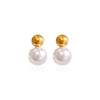 Wholesale Light Luxury Geometric Pearl Women's Earrings With Vacuum Real Gold Plating