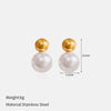 Wholesale Light Luxury Geometric Pearl Women's Earrings With Vacuum Real Gold Plating