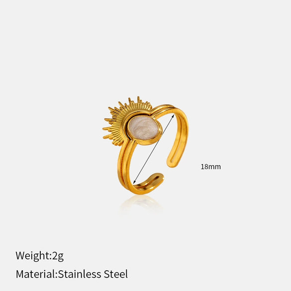 Wholesale Light Luxury Geometric Polished Electroplated Titanium Steel Stainless Steel Open Ring For Women And Unisex