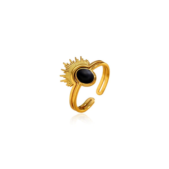 Wholesale Light Luxury Geometric Polished Electroplated Titanium Steel Stainless Steel Open Ring For Women And Unisex