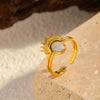 Wholesale Light Luxury Geometric Polished Electroplated Titanium Steel Stainless Steel Open Ring For Women And Unisex