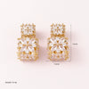 Wholesale Light Luxury Geometric Rhombus Inlaid Zircon Copper S925 Silver Needle Earrings
