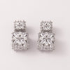 Wholesale Light Luxury Geometric Rhombus Inlaid Zircon Copper S925 Silver Needle Earrings