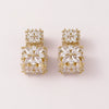 Wholesale Light Luxury Geometric Rhombus Inlaid Zircon Copper S925 Silver Needle Earrings