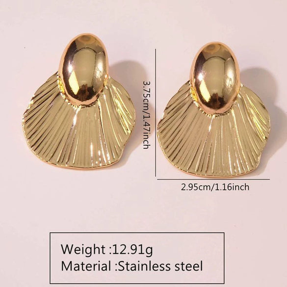 Wholesale Light Luxury Geometric Rhombus Stamped Stainless Steel Fishtail Earrings For Women
