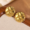 Wholesale Light Luxury Geometric Round Stainless Steel Electroplated Earrings For Women