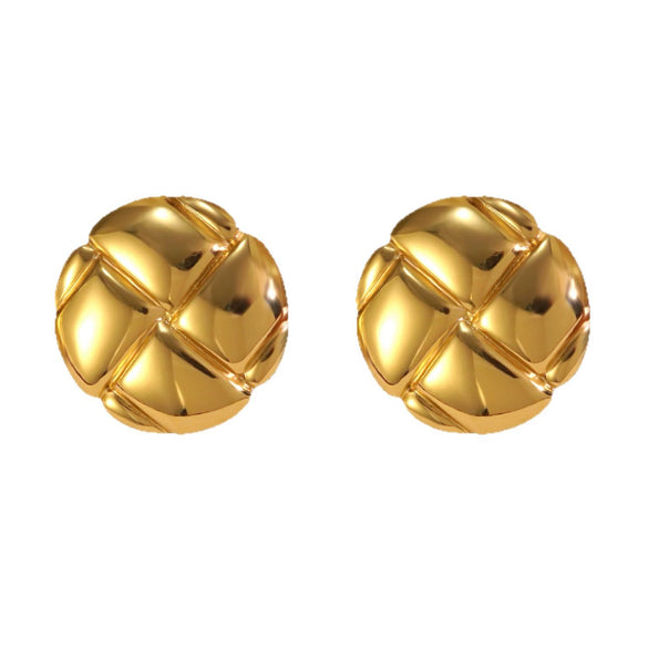Wholesale Light Luxury Geometric Round Stainless Steel Electroplated Earrings For Women