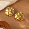 Wholesale Light Luxury Geometric Round Stainless Steel Electroplated Earrings For Women