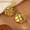 Wholesale Light Luxury Geometric Round Stainless Steel Electroplated Earrings For Women
