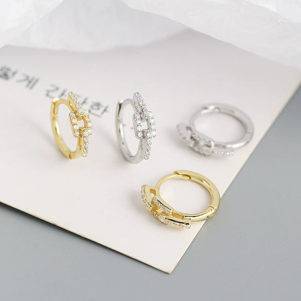 Wholesale Light Luxury Geometric S925 Silver Electroplated Earrings For Women