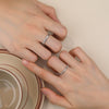 Wholesale Light Luxury Geometric S925 Sterling Silver Electroplated Adjustable Opening Couple Ring For Men And Women Trendy Jewelry