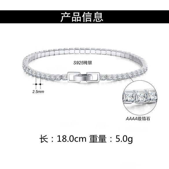 Wholesale Light Luxury Geometric S925 Sterling Silver Electroplated Bracelet For Women