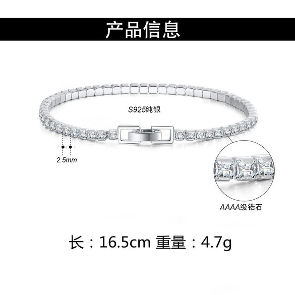 Wholesale Light Luxury Geometric S925 Sterling Silver Electroplated Bracelet For Women