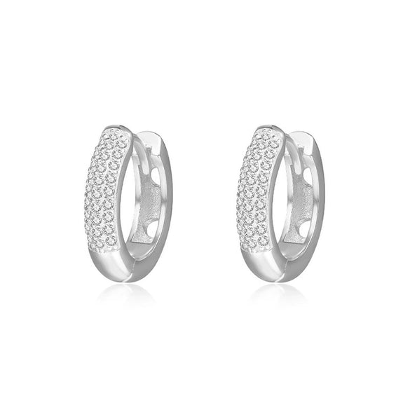 Wholesale Light Luxury Geometric S925 Sterling Silver Microinlaid Zircon Women's Earrings
