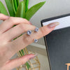 Wholesale Light Luxury Geometric S925 Sterling Silver Women's Zircon Inlay Open Ring With Electroplating