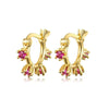 Wholesale Light Luxury Geometric Silver Needle Copper Earrings With Round Zircon Electroplating For Women