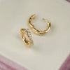Wholesale Light Luxury Geometric Silver S925 Diamond Double Row Cross Earrings Plated With 18K Gold For Women