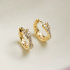 Wholesale Light Luxury Geometric Silver S925 Diamond Double Row Cross Earrings Plated With 18K Gold For Women