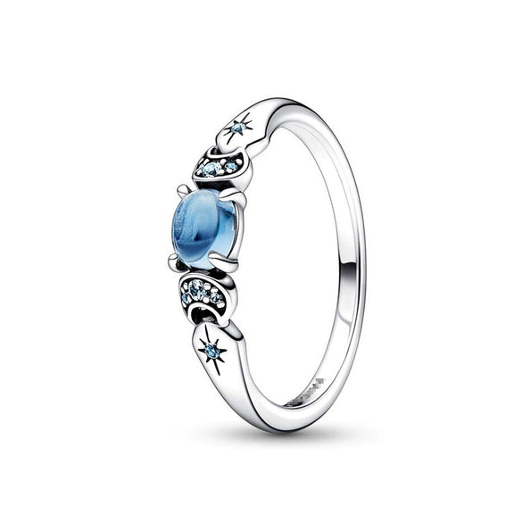 Wholesale Light Luxury Geometric 925 Silver Seiko Drop Crown Zircon Five Pointed Star Ring For Women And Unisex