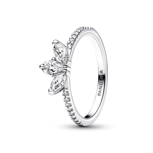 Wholesale Light Luxury Geometric 925 Silver Seiko Drop Crown Zircon Five Pointed Star Ring For Women And Unisex