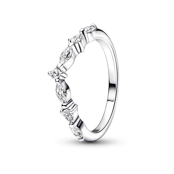 Wholesale Light Luxury Geometric 925 Silver Seiko Drop Crown Zircon Five Pointed Star Ring For Women And Unisex