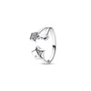Wholesale Light Luxury Geometric 925 Silver Seiko Drop Crown Zircon Five Pointed Star Ring For Women And Unisex