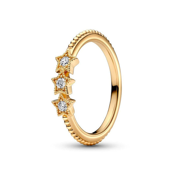 Wholesale Light Luxury Geometric 925 Silver Seiko Drop Crown Zircon Five Pointed Star Ring For Women And Unisex