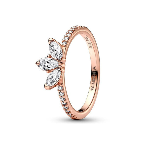 Wholesale Light Luxury Geometric 925 Silver Seiko Drop Crown Zircon Five Pointed Star Ring For Women And Unisex