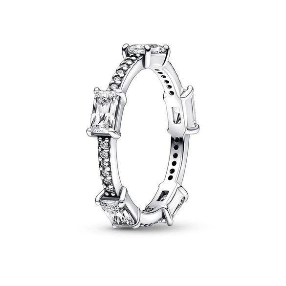 Wholesale Light Luxury Geometric 925 Silver Seiko Drop Crown Zircon Five Pointed Star Ring For Women And Unisex