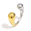 Wholesale Light Luxury Geometric Simple Double Ended Stainless Steel Electroplated Ring For Women Hand Jewelry