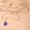 Wholesale Light Luxury Geometric Stainless Steel And Enamel Glaze Electroplated Pendant Clavicle Necklace For Women