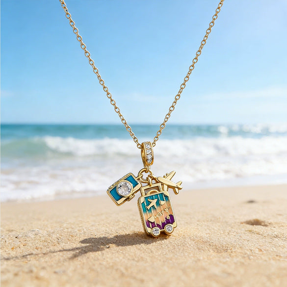 Wholesale Light Luxury Geometric Stainless Steel And Titanium Steel Electroplated Oshaped Chain Pendant Necklace For Women
