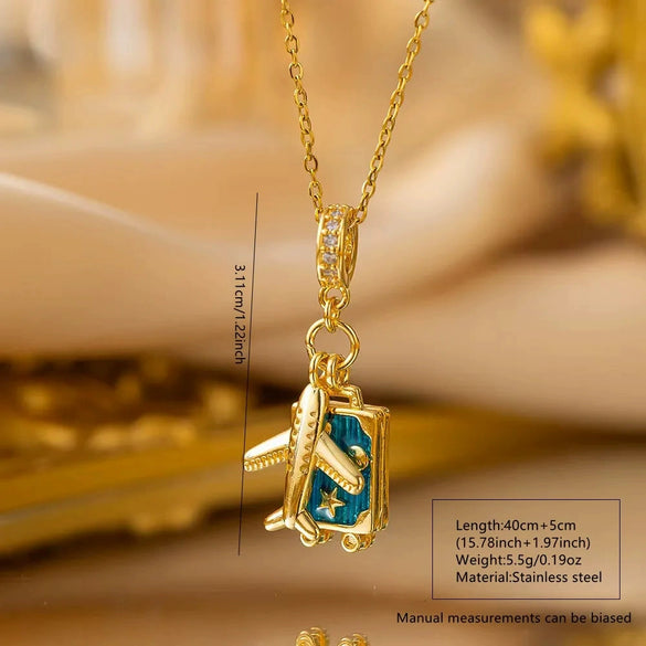 Wholesale Light Luxury Geometric Stainless Steel And Titanium Steel Electroplated Oshaped Chain Pendant Necklace For Women