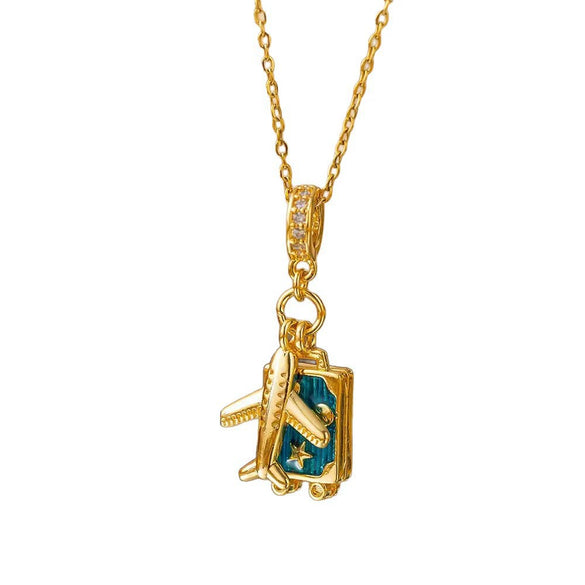 Wholesale Light Luxury Geometric Stainless Steel And Titanium Steel Electroplated Oshaped Chain Pendant Necklace For Women
