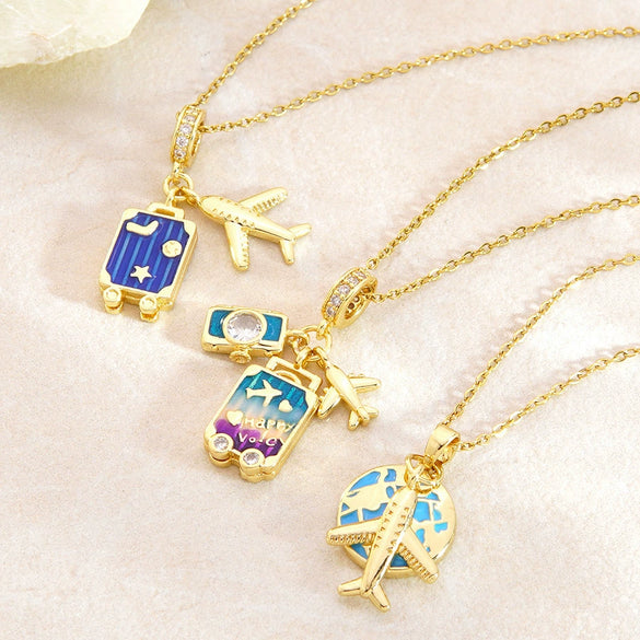Wholesale Light Luxury Geometric Stainless Steel And Titanium Steel Electroplated Oshaped Chain Pendant Necklace For Women