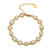 Wholesale Light Luxury Geometric Stainless Steel Diamond Bracelet With Electroplating Treatment