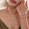 Wholesale Light Luxury Geometric Stainless Steel Diamond Bracelet With Electroplating Treatment