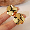 Wholesale Light Luxury Geometric Stainless Steel Earrings With Hydraulic Pressure Design For Women