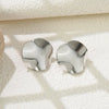 Wholesale Light Luxury Geometric Stainless Steel Earrings With Hydraulic Pressure Design For Women