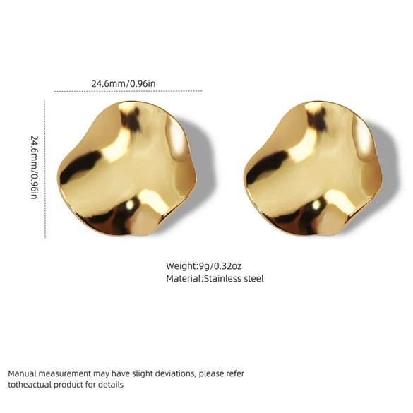 Wholesale Light Luxury Geometric Stainless Steel Earrings With Hydraulic Pressure Design For Women
