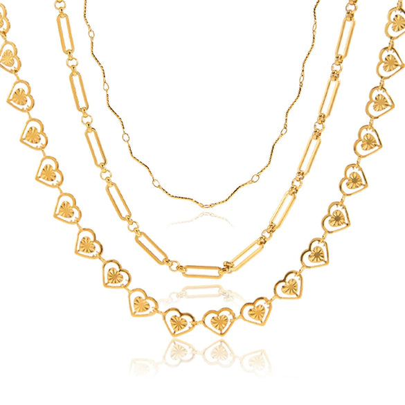 Wholesale Light Luxury Geometric Stainless Steel Electroplated Chain Necklace For Women