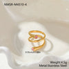 Wholesale Light Luxury Geometric Stainless Steel Electroplated Doublecircle Open Ring Women's Jewelry