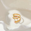 Wholesale Light Luxury Geometric Stainless Steel Electroplated Doublecircle Open Ring Women's Jewelry