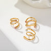 Wholesale Light Luxury Geometric Stainless Steel Electroplated Doublecircle Open Ring Women's Jewelry
