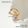 Wholesale Light Luxury Geometric Stainless Steel Electroplated Doublecircle Open Ring Women's Jewelry